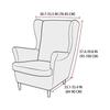 Leaf Jacquard Wing Chair Cover Nordic Accent Armchair Covers Washable Relax Recliner Sofa Slipcovers with Seat Cushion Covers