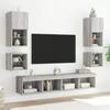 Wall Mounted TV Cabinet with LED Lights Grey Sonoma 30 x 28.5 x 30 cm