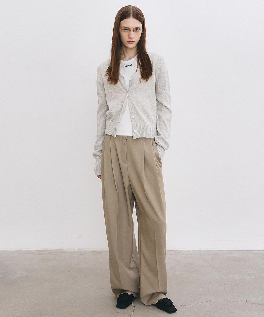 Nigaennikol Minimal Classic Loose Fit Slacks_Beige