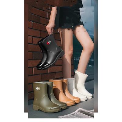 Damesmode Casual Antislip Waterdichte Korte Schacht Regenlaarzen Rubber Schoenen