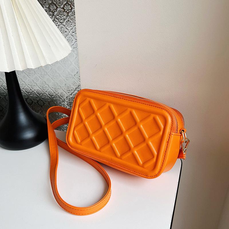 Spring Bag Diamond Wide Shoulder Strap Trendy Messenger Bag Simple Bag Personalized Shoulder Small Square Bag