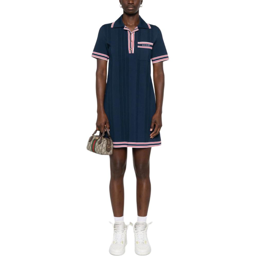 Gucci Stripe Detail Knitted Polo Dress 788864-XKD26-4915