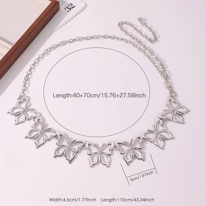 High-end Sweet Girl Big Butterfly Hollow Fashion Clothing Waist Chain Metal Sweet Cool Women's Waist Chain