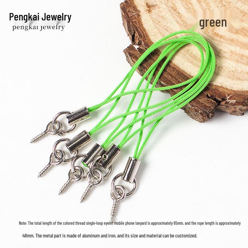 Kolorowy Pasek do Telefonu Komórkowego z Zawieszką z Oczkiem i Sznurkową Lalką - DIY Ręcznie Robiona Biżuteria Akcesoria