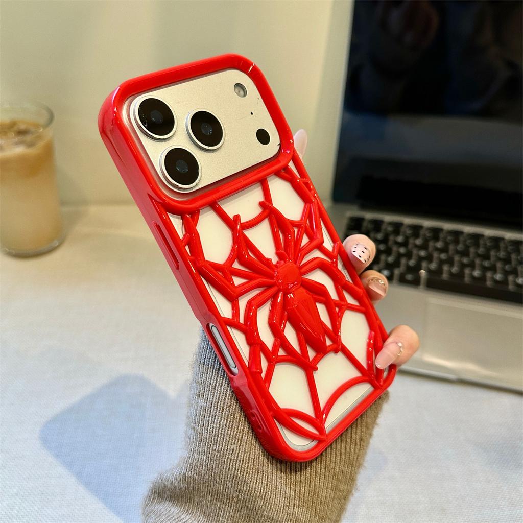 3D Spider Phone Case for iPhone 11 12 13 14 15 16 17 Pro Max Plus Cool Protective Cover Trendy Spider Design Cute Funny