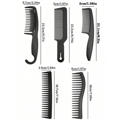 1PC Curved Hook Comb Sharp Tail Comb Wide Tooth Comb Hole Comb Set