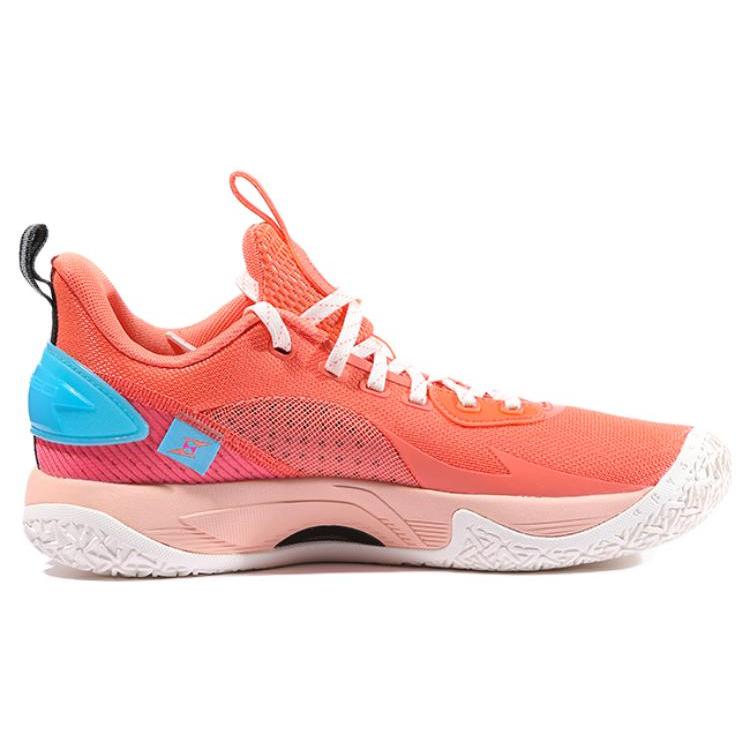 Li Ning Speed 7 Slip Resistant Abrasion Resistant Cushioning Low Top Basketball Shoes Men's Camellia Red ABPT013-8