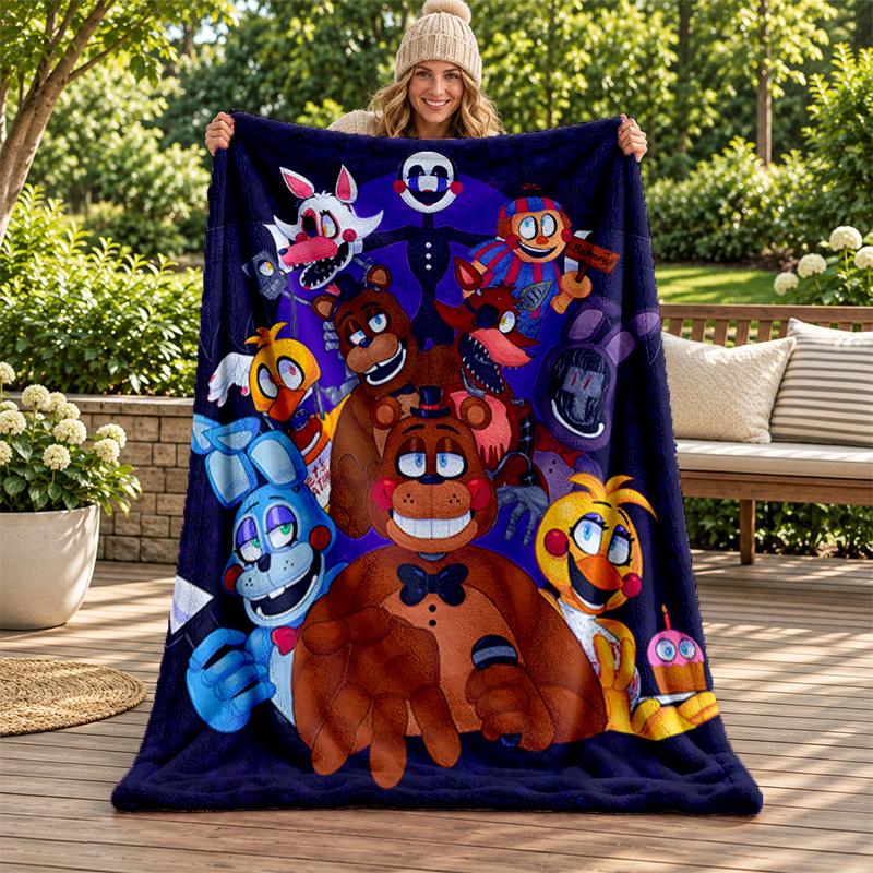 Five Nights At Freddy Blanket Flannel Blanket Soft Cozy Plush Throw for Sofa Bed Lightweight Home Decoration Gifts for Christmas Various Holidays