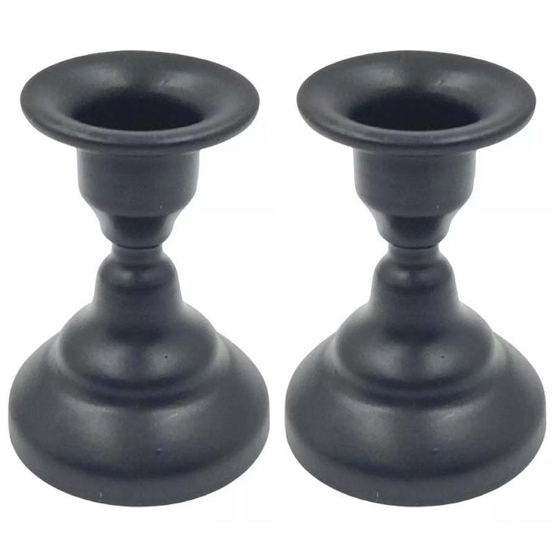 2x Iron Candles Stick Holder Candle Stand Simple Candle Holder for Pillar