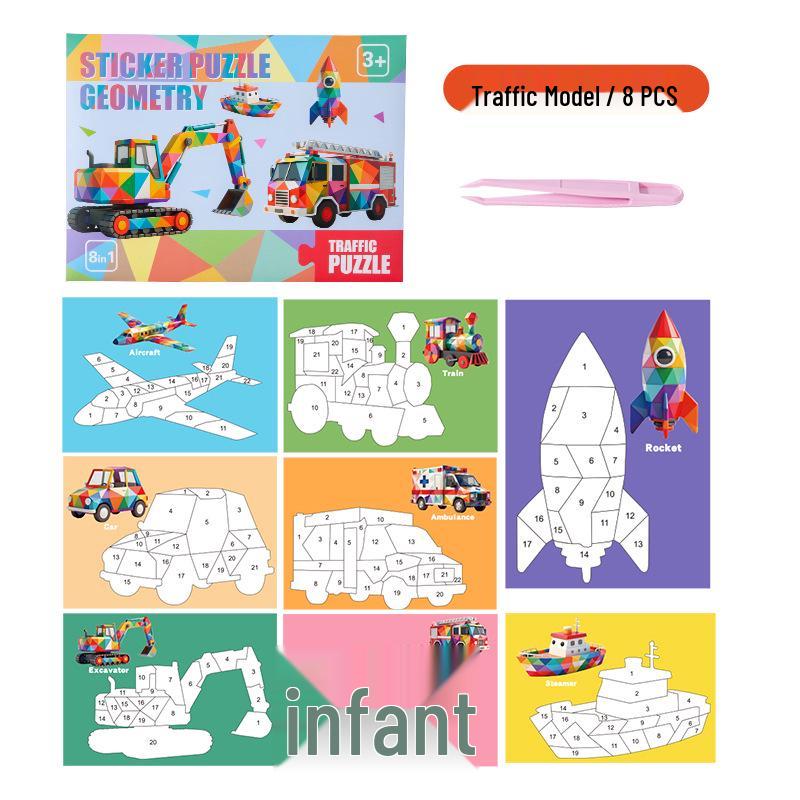 Handmade DIY Animal Puzzle Painting Stickers for Kindergarten Education (Ages 3-6)