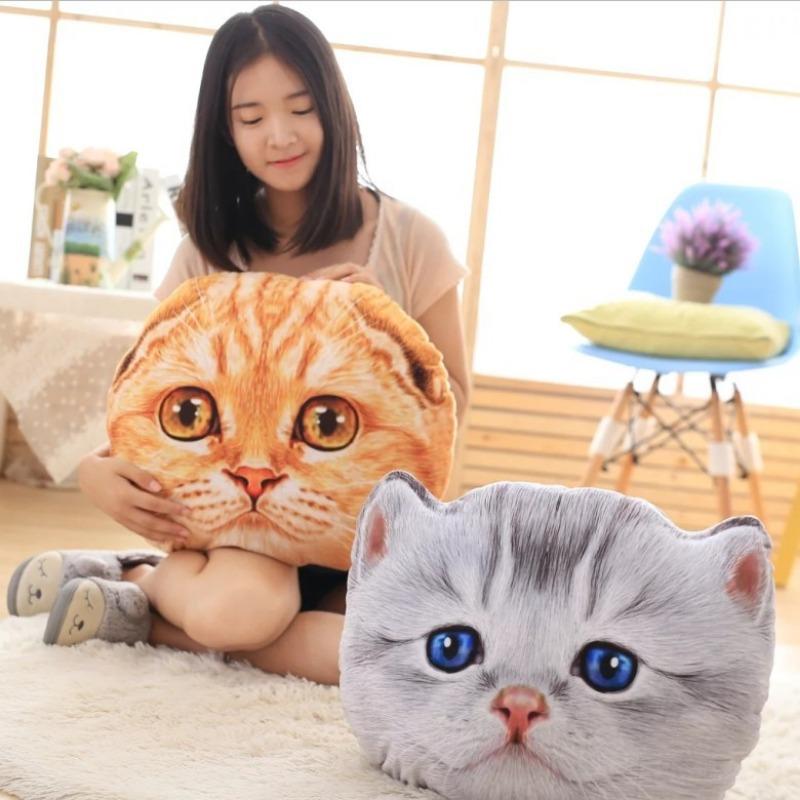 40cm Cat Pillow Car Cushion Cute Cat Shape Nap Pillow Cute Seat Cushion Plush Toys Animal Pillow
