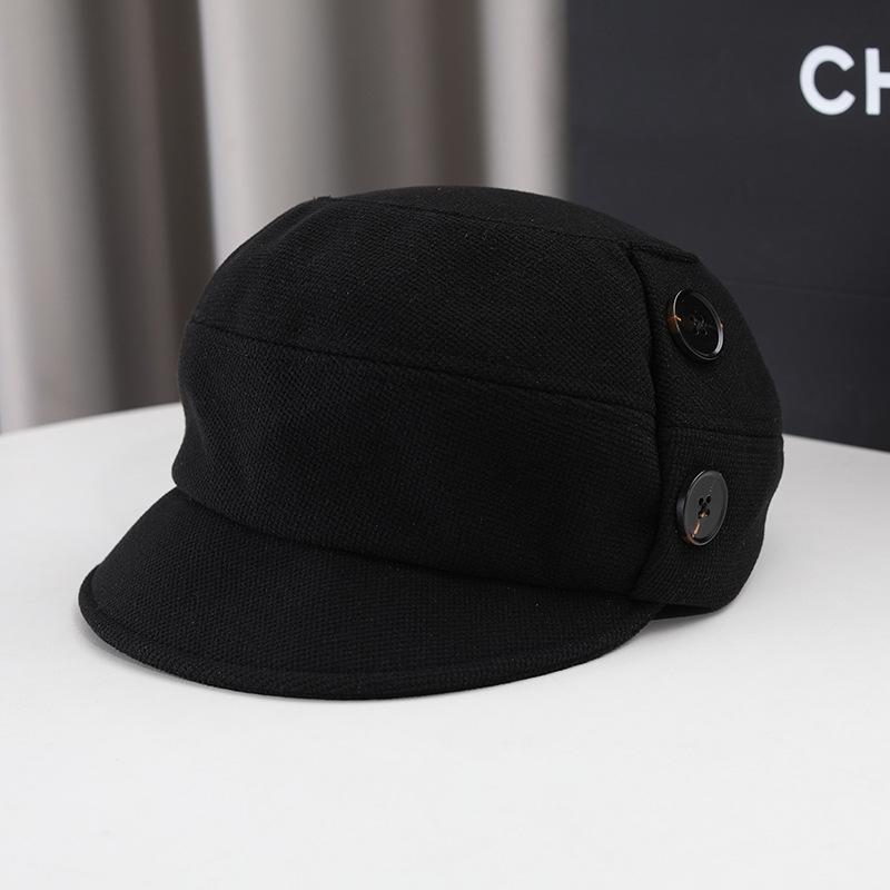 

Женская классическая плетеная шапка-берет - 100% полиэстер, легкая, неэластичная, ручная стирка, модная восьмиугольная кепка газетчика для уличной одежды ONE SIZE чёрный