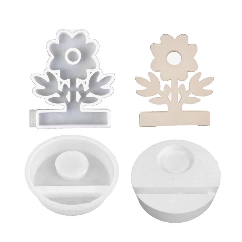 Horse Shape Candle Holder Molds with Base Flower Tealight Holder Molds Animal Resin Molds for DIY Craft Home Decorations