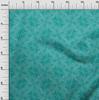 oneOone Cotton Flex Turquoise Green Fabric Running Stitch Floral Quilting Supplies Print Sewing Fabric By The Yard 40 Inch