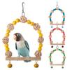 Bird Toy Wooden Parrot Swing Stand Natural Safe Pet Supplies Beak Claw Grinding Accessory for Parakeets Cockatiels Rabbits Hamsters