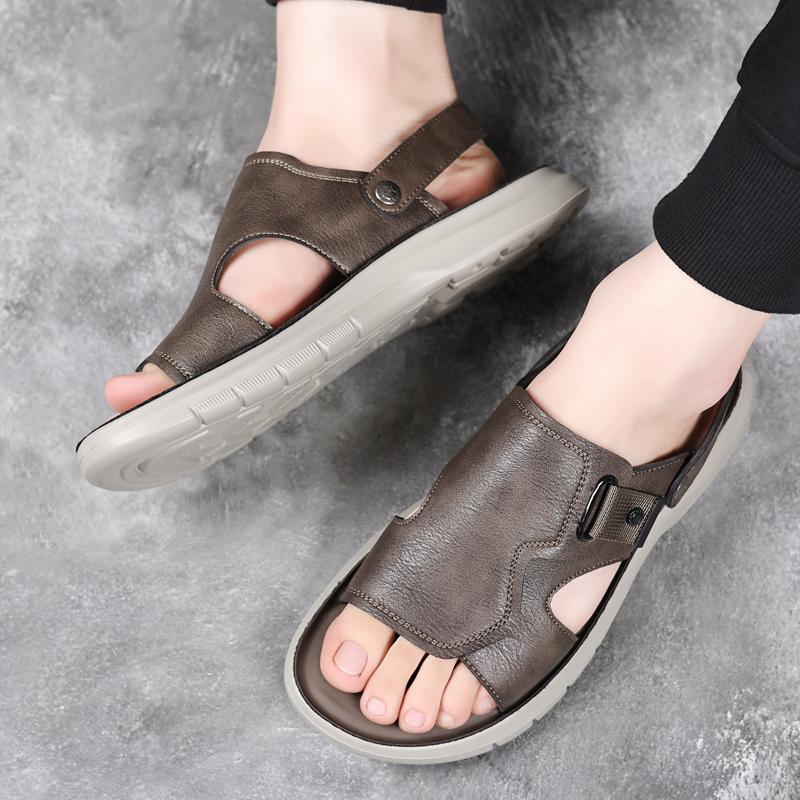 2025 Sandals Man Summer Breathable Luxury Roman Sandals Outdoor Non Slip Beach Flat Bottom Casual Open Toe Sneaker Sandals