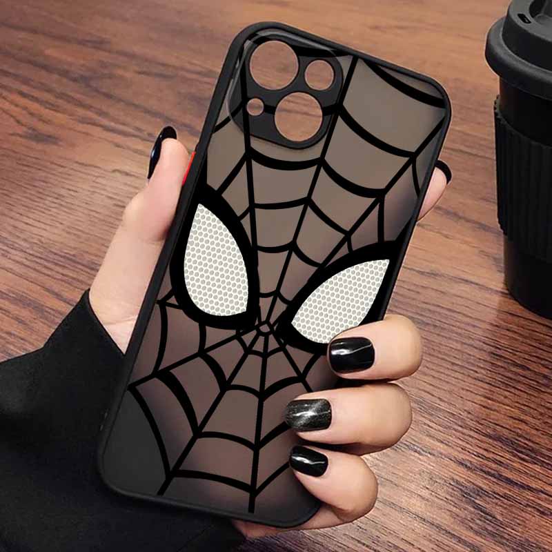 Spider-Man Iron Man LOGO Für iPhone 17 Air 16E 16 15 14 13 12 11 8 7 mini Pro Max Plus Matt Durchscheinend Weiche Handyhülle