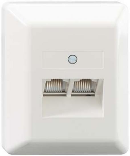 Rutenbeck Steckdose RJ-45 - Weiße Netzwerkdose IP20 Für 125V