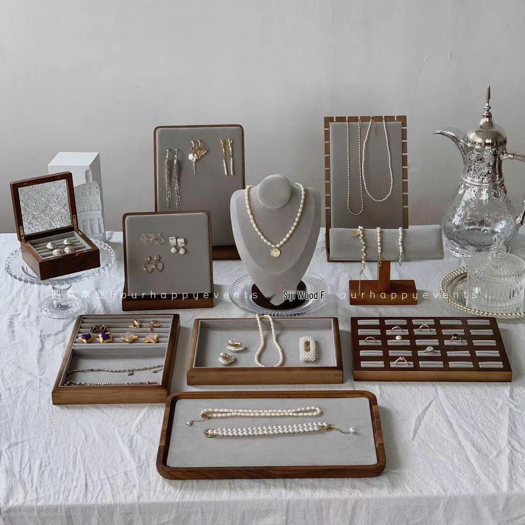 Wooden Necklace Display Stand for Jewelry Photography