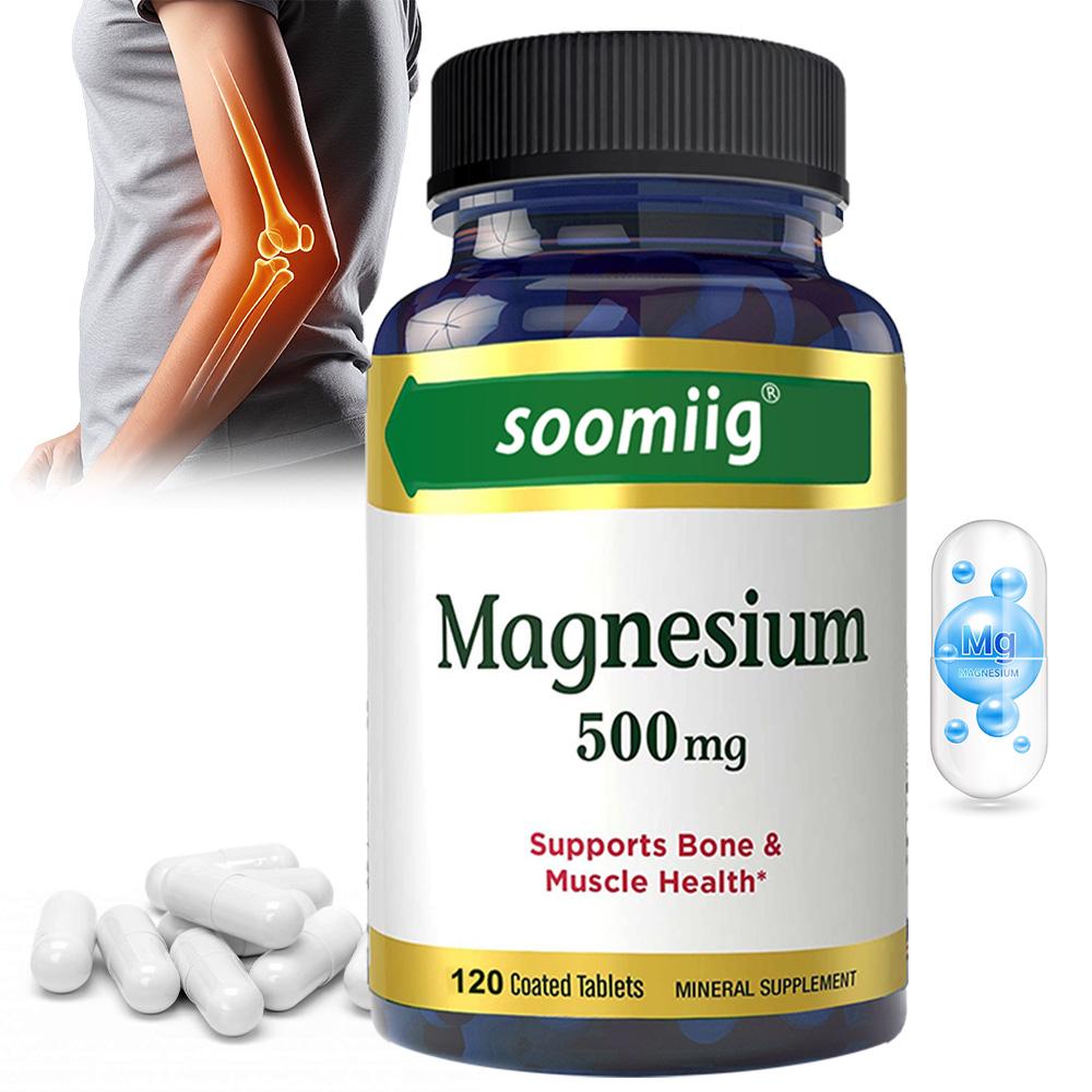Magnesium 500 mg - Highly effective formula for bone and muscle health. 120 capsules.