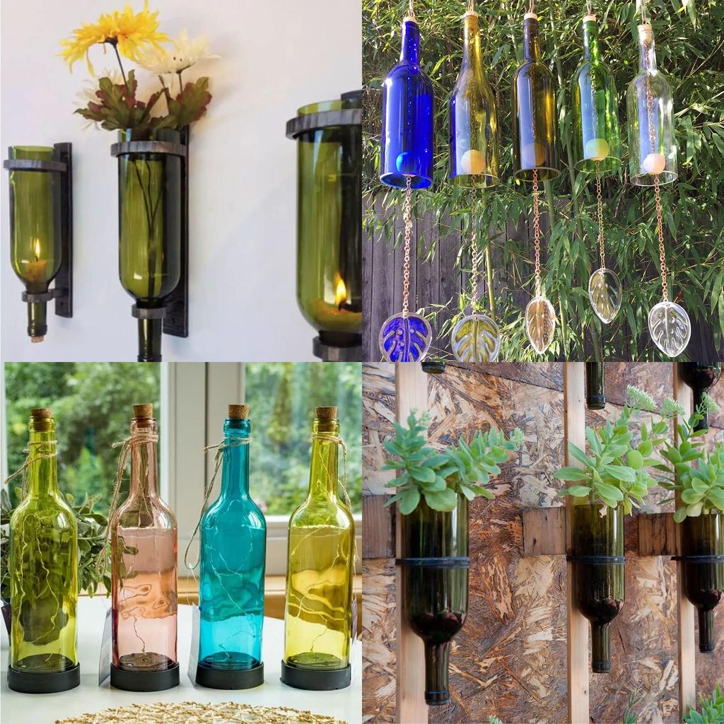 FIXM Szklana Butelka Wielofunkcyjny Nóż do Szkła z Regulowanym Cięciem Puszek Cięty Zakrzywiony DIY Nóż do Szklanych Butelek do i Kwadratowych lub Owalnych Szklanych Butelek