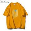 Shellsuning Summer Aesthetic Floral T Shirts Women Loose Short Sleeve Cotton Printed Tees Female Casual O Neck Vintage Base Tops