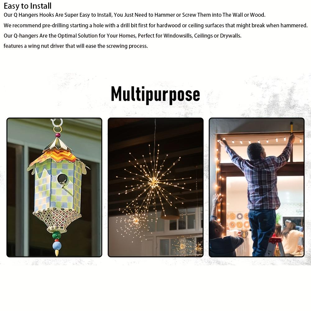 Rust-proof Multi-functional S-shaped Hooks with Safety Latch Design Expansion Tube + Hook Suitable for Holiday Outdoor Lights