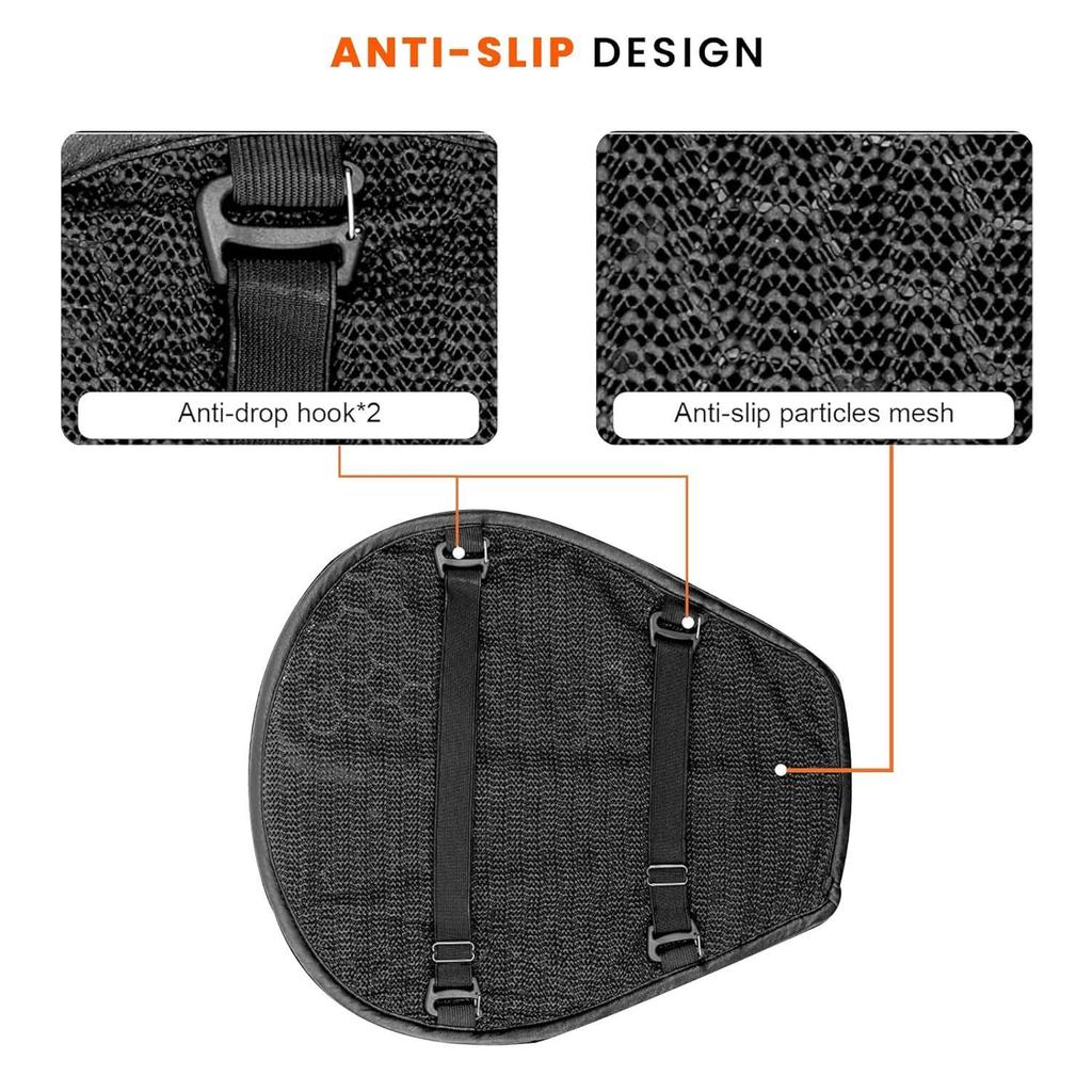 Gel Air Seat Cushion | 3D Honeycomb Gel Structure | Universal Fit | Detachable Cover | Ideal for Bike, Office, Car & Home | Lumbar Support