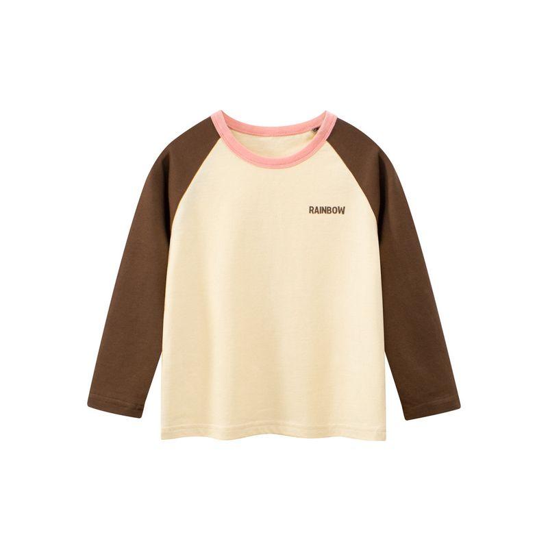 27home Children's Clothing Spring and Autumn Girls' Letter Bottoming Shirt Children's Long sleeves Shirt Top Baby Girls' Pure Cotton Clothes