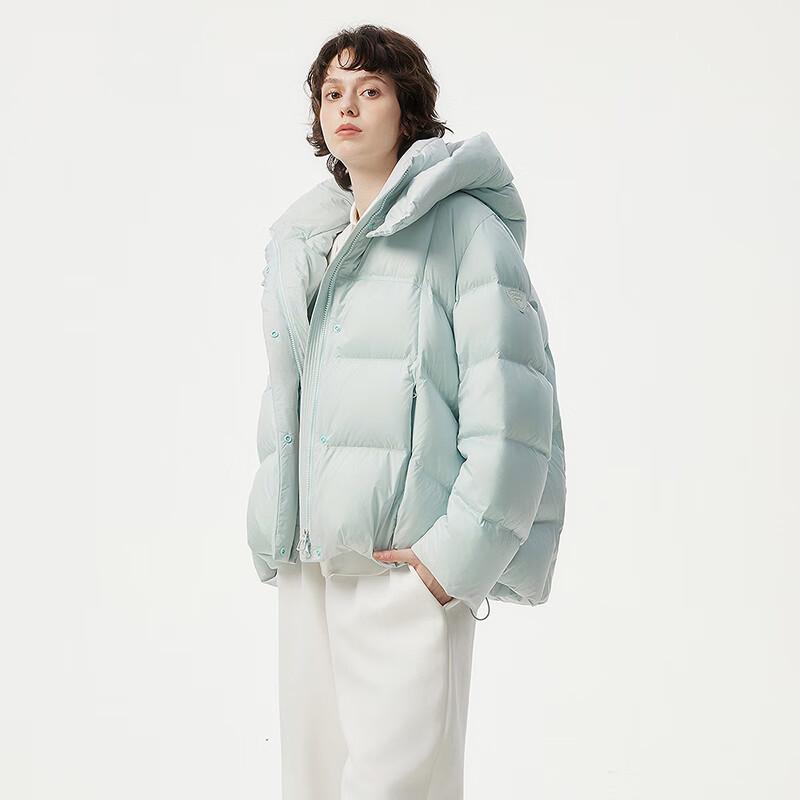 Tanboer Women's Short Detachable Hood Thick Oversized Down Jacket 530368D