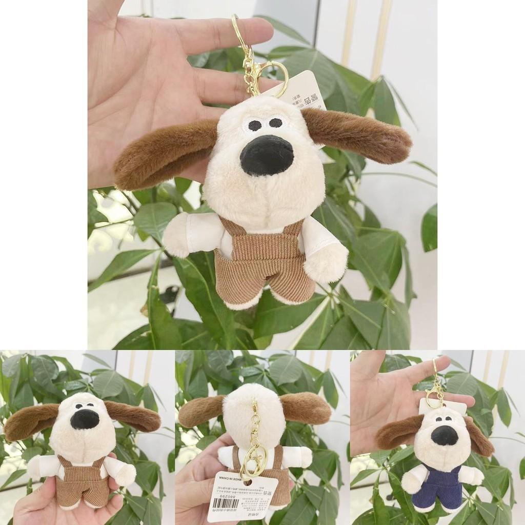 Uroczy Kreskówkowy Pluszowy Piesek Brelok w Ogrodniczkach 12cm Wysokości Idealny na Torby i Plecaki