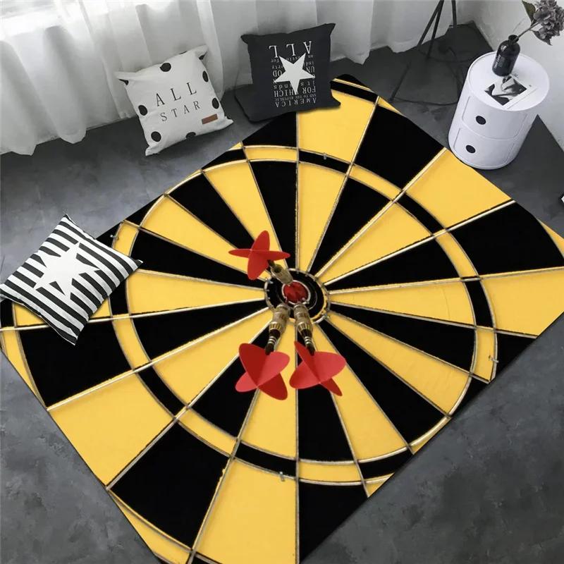 Sport Carpet Dart Board Arrow Floor Mat Dart Target Print Rugs Living Room Game Room Bedroom Rug Non-slip Door Mat Home Decor