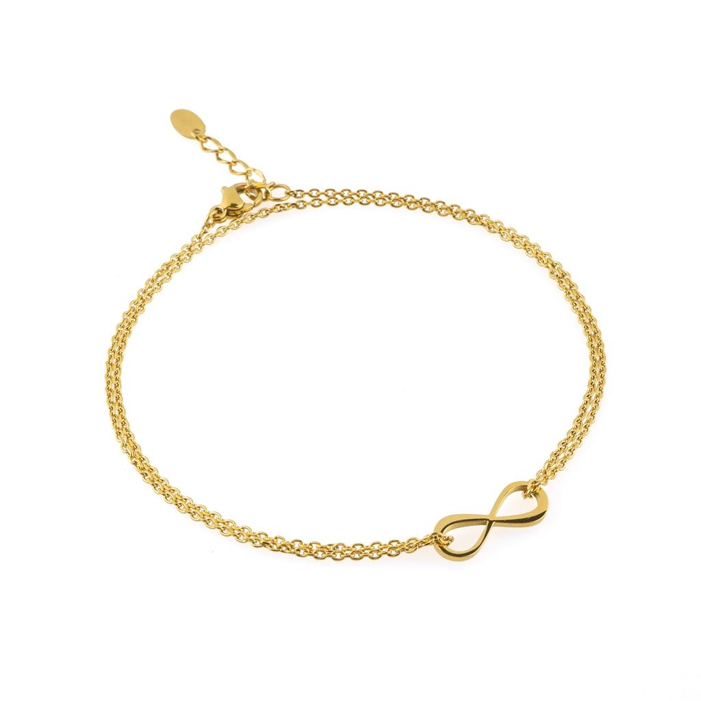 Alavel Ankelsmycken för Män och Kvinnor, Hypoallergena, Alltid-På Kedja, Oändlighet, Hawaiianskt Guld, Par, med Förlängningskedja