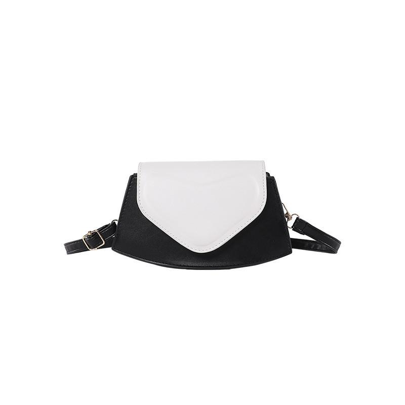 Trendy Street Style Pu Material Color Block Shoulder Crossbody Bag чёрный