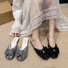 Bow-wrapped Head Half Slippers Women Summer Wear New Casual Slip-on Fashion Sequin Slippers