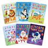 Kids DIY Cartoon Animal Sticker Painting Book Dinosaur Ocean Dot Sticker Puzzle Art Set Educational Early Learning Craft Toy 6pcs