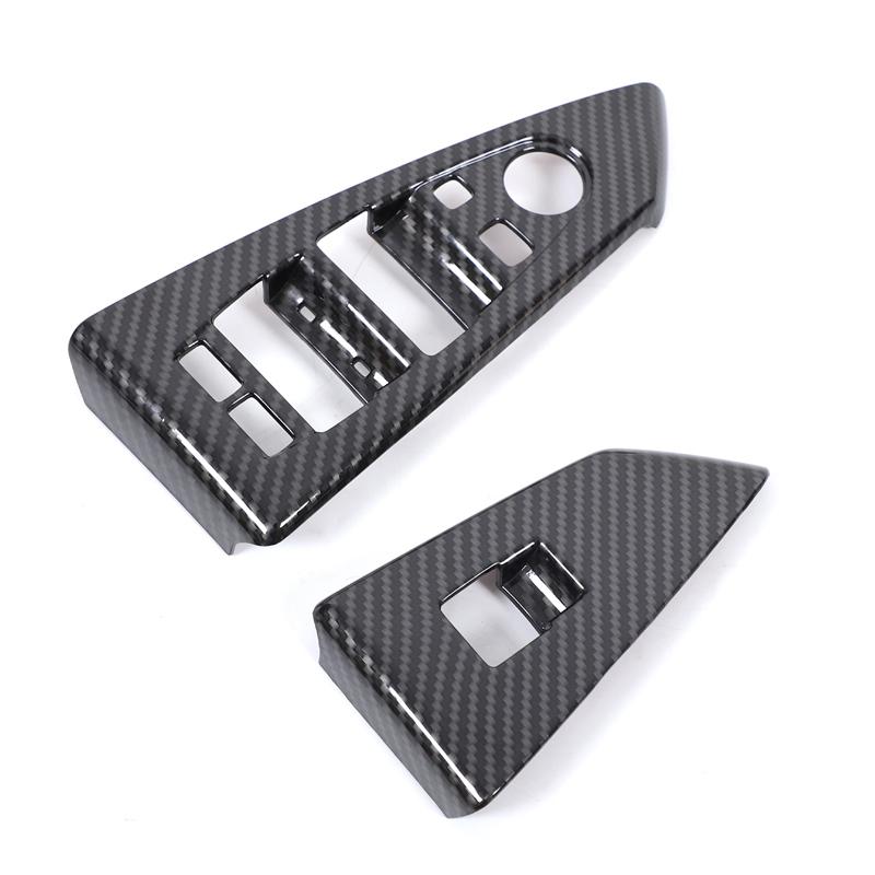 For BMW 6 Series E63 E64 2004-2009 ABS Carbon Fiber Car Door Window Lift Switch Button Frame Panel Trim Interior Car Accessories