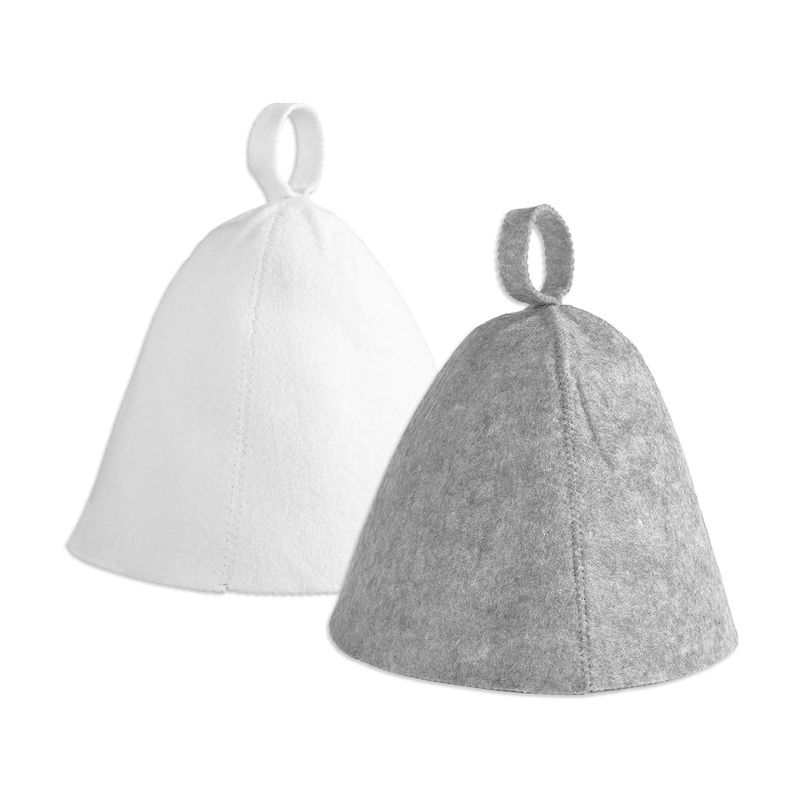 

2 шт. Шапки для сауны из валяной шерсти, Шапки для спа, Головные уборы, Шапка, устойчивая к высоким температурам, Идеально подходит для паровых бань и душа A