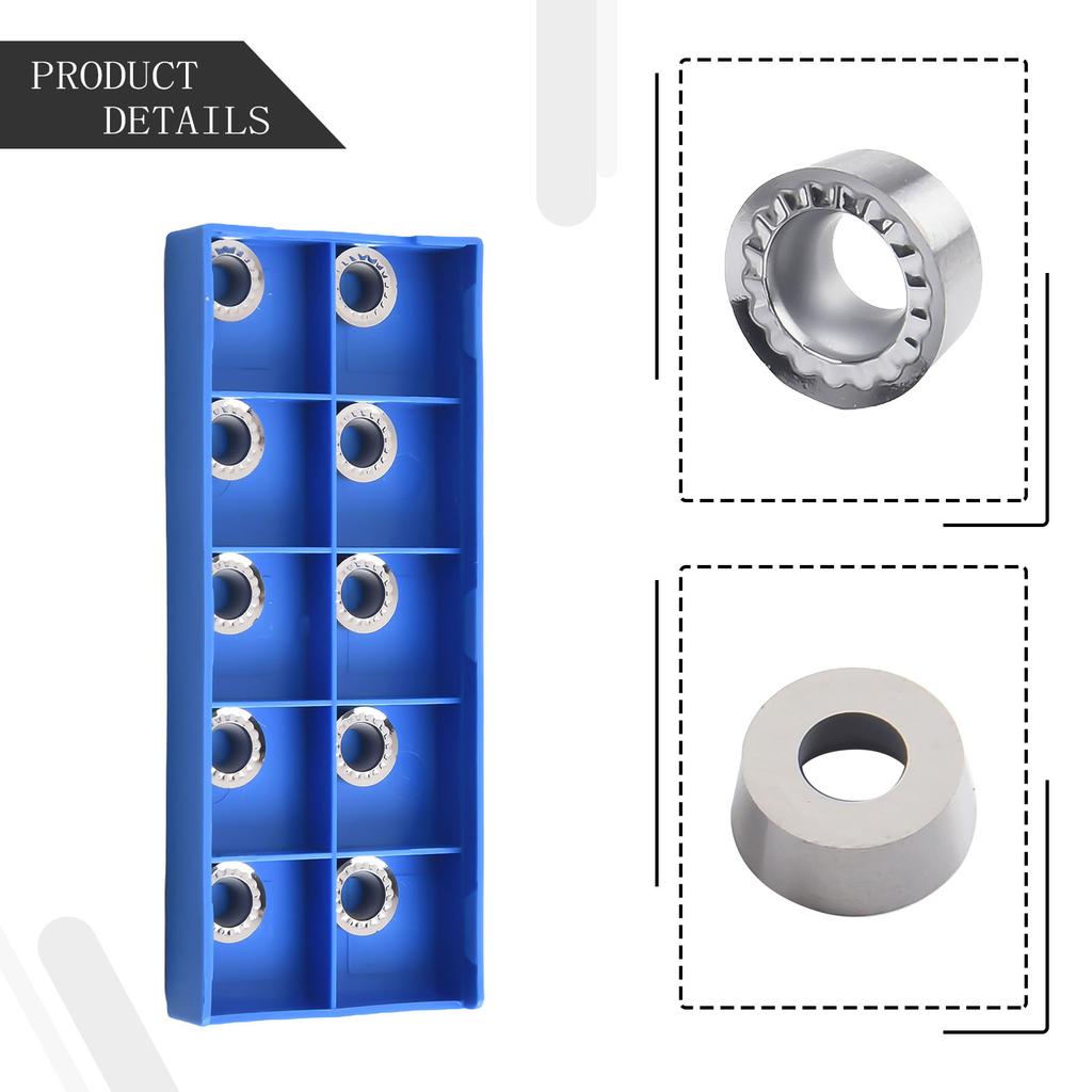 Suitable for Semi Finishing and Finishing For Aluminum RPGT10T3MOAK N01 Carbide Milling Inserts Cutter Blade R5 Circular
