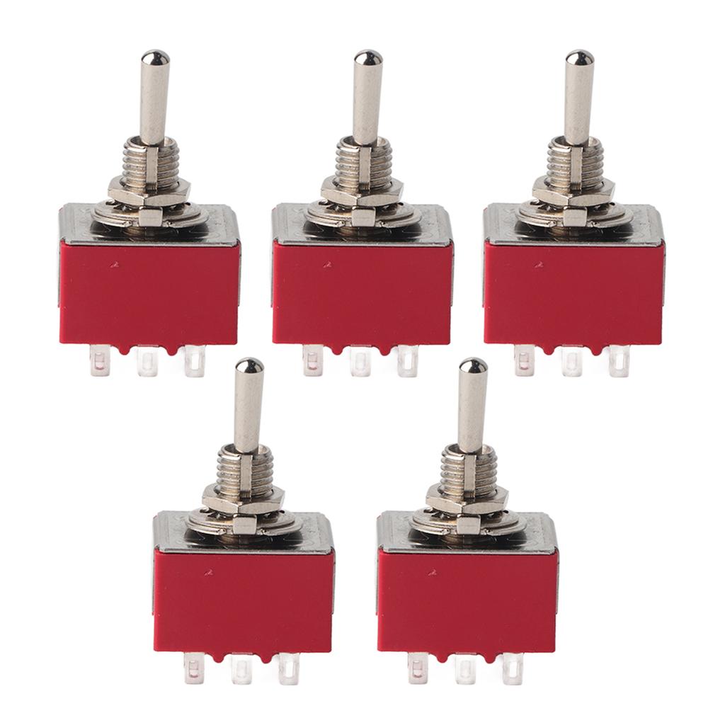 5Pcs ONON 2 Position Toggle Switch 3PDT 9 Pin 6mm 2A250VAC 5A125VAC