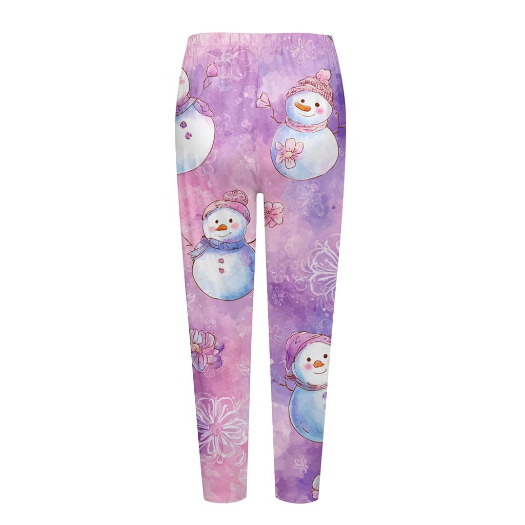 Women's Christmas Print Slim Fit Elastic Yoga Casual Pants