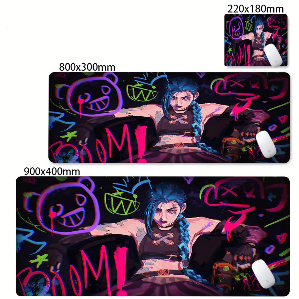 XXL Mouse Pad Laptop Colorful Graffiti Keyboard Pad Computer League of Legends Arcane Deskmat Anime Girl Mousepad Jinx Table Mat