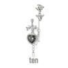 Retro Dark Punk Heart Cross Metal Chain Earrings for Women