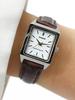 Casio Braunes Lederarmband, weißes Zifferblatt, Damenuhr mit Quarzwerk LTP-V007L-7E2