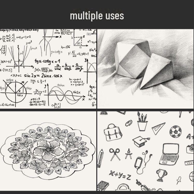 320-Sheet Student Draft Book: White Paper for Painting, Graffiti, Drawing, & Calculations