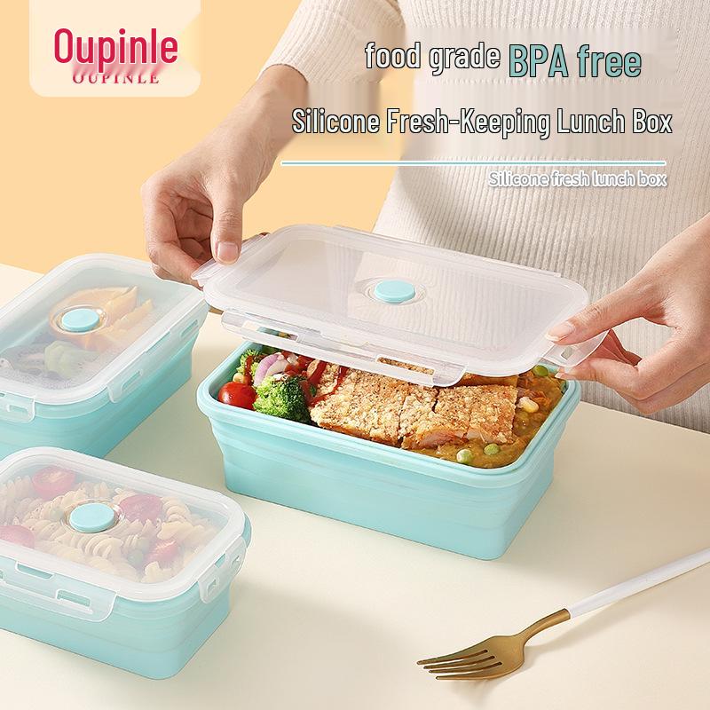 Skládací silikonový obědový box - Bento box vhodný do mikrovlnné trouby a lednice
