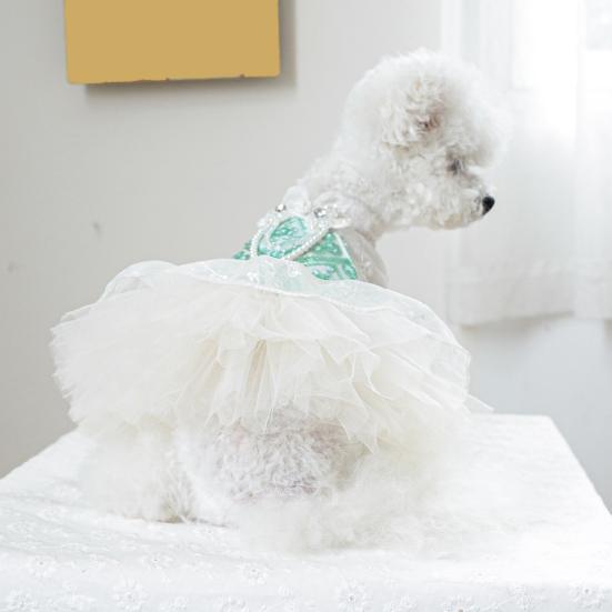 Pies Blingbling Princess Dress Puppy Lace Cake Camisole Spódnica Słodki Pet Dress-up Costume Tutu Dress na Halloween Boże Narodzenie Urodziny Imprezy