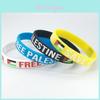 Braccialetto in silicone commemorativo Free Palestine con design geometrico ecologico
