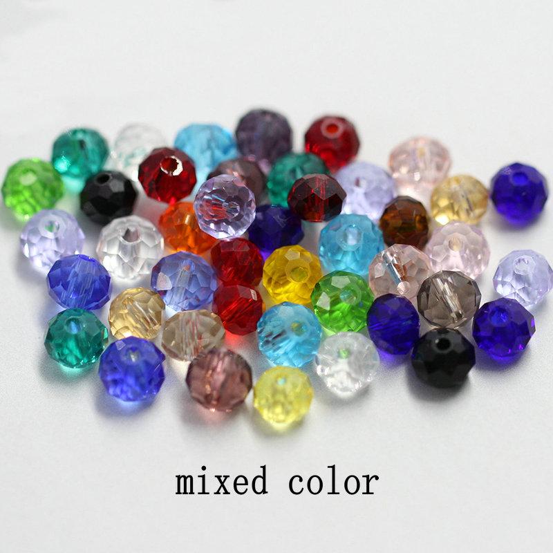 Big Sale 6-8mm Crystal Round Beads Colorful Charms Glass Loose Beads for Jewelry Making Necklace Bracelet Accessories