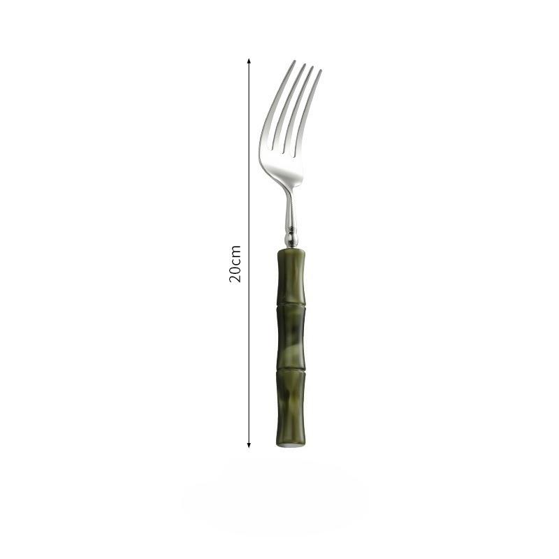 1PC Western Tableware Stainless Steel Bamboo Shape Handle Light Luxury Knife Fork Spoon Creative Household Goods